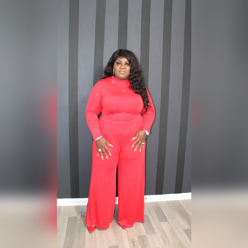 NWOT Crop Two Piece Pant Set